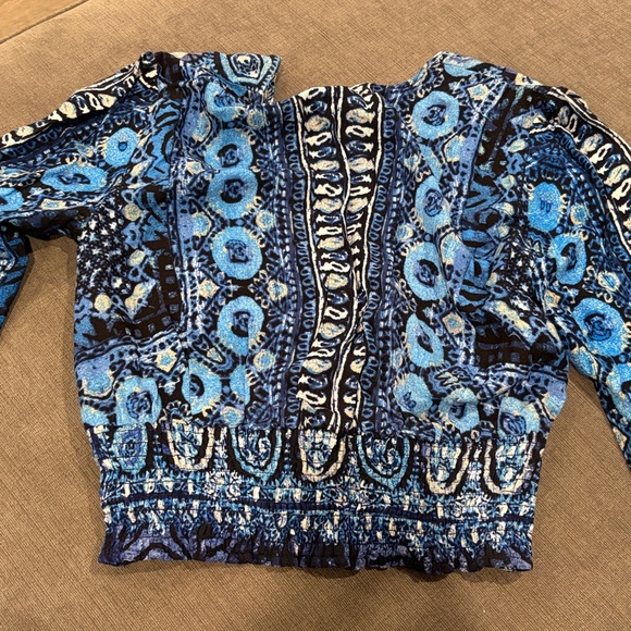 Free People Wild & Free Long Sleeve Blouse - NWOT!!women’s top tops crop cropped - Picture 5 of 9